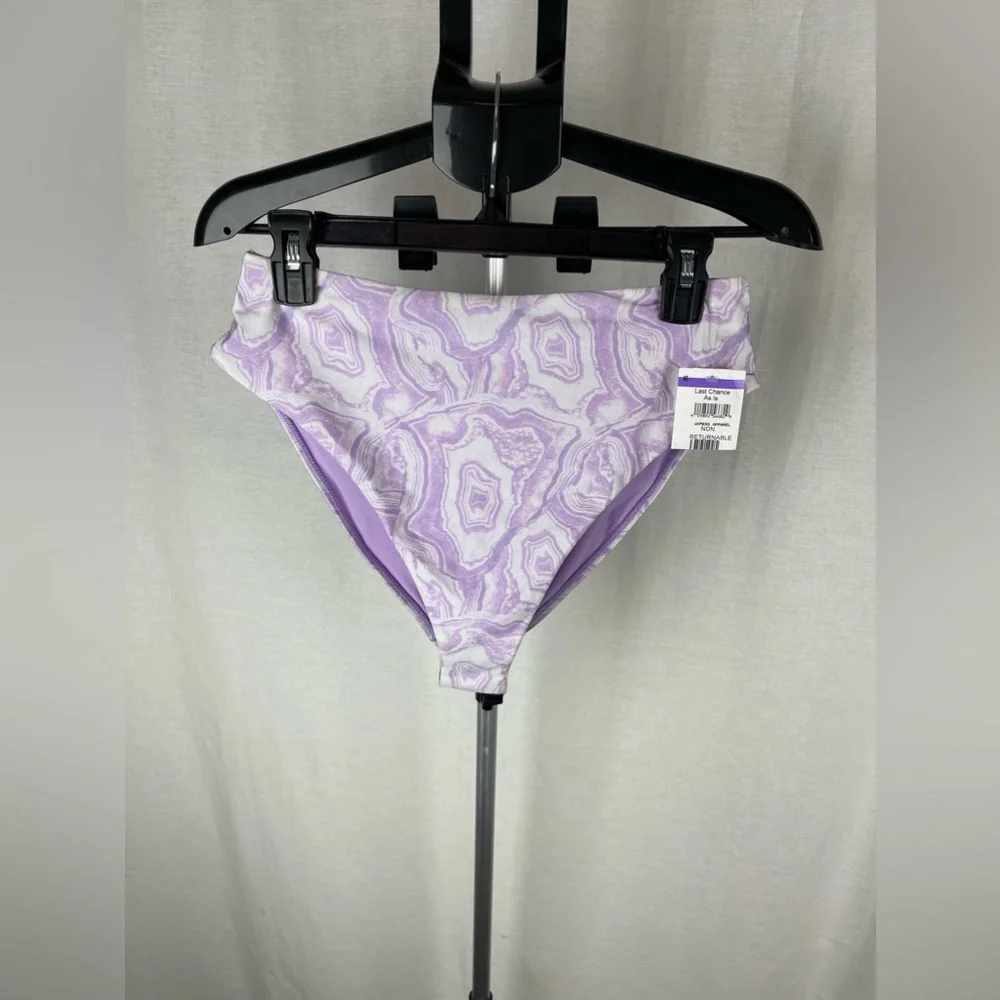 Topshop Purple Marbled High Waist Bikini Bottoms Size 8 NWT